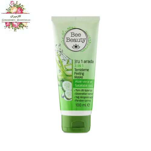 پاک کننده عمیق صورت ۳ در 1 خیار و الوئه ورا (شوینده، لایه بردار و ماسک) بی بیوتی